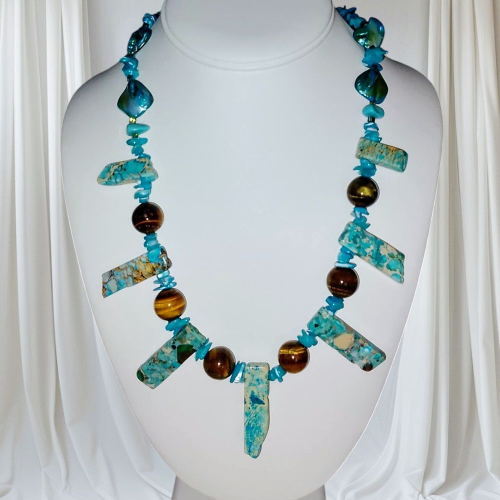 Tradewinds Collection. Aquamarine And Tiger Eye.